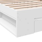 vidaXL Cadre de lit avec tiroir blanc 100x200 cm bois d'ingénierie