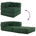 vidaXL Pouf modulaire vert 70x70x54 tissu