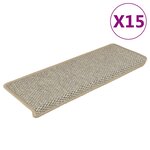 vidaXL Tapis d'escalier autocollants aspect sisal 15 Pièces 65x21x4 cm