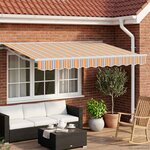 vidaXL Cadre de store manuel avec LEDs Bleu Orange Blanc 3 x 2 5 m