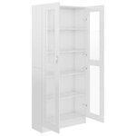 vidaXL Armoire à vitrine Blanc brillant Bois d’ingénierie