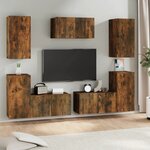 vidaXL Ensemble de meubles TV 7 Pièces Chêne fumé Bois d'ingénierie