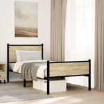 vidaXL Cadre de lit en métal sans matelas chêne sonoma 80x200 cm