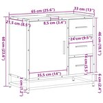 vidaXL Armoire de lavabo de salle de bain chêne marron 65x33x60 cm