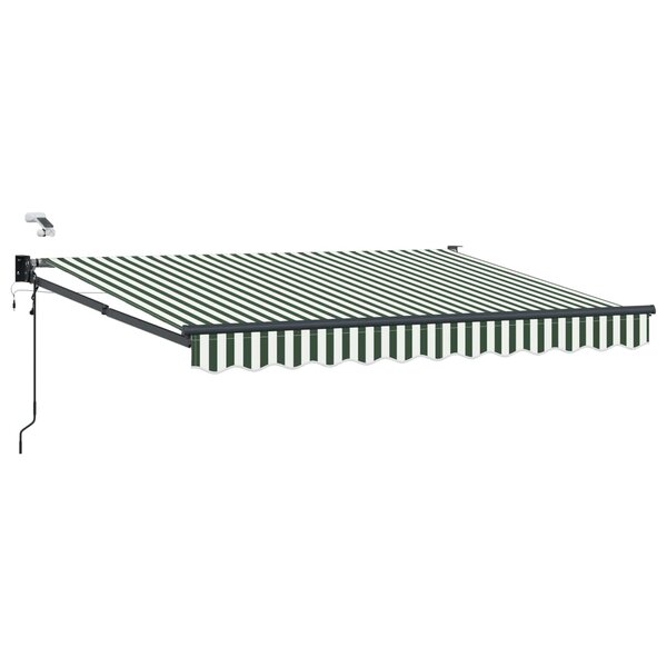vidaXL Auvent rétractable électrique Vert et blanc 3 x 2 5 m