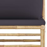 vidaXL Salon de jardin 6 Pièces avec coussins gris foncé bambou