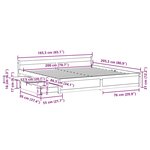 vidaXL Cadre de lit sans matelas blanc 160x200 cm bois de pin massif