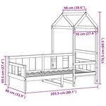 vidaXL Lit de jour avec toit sans matelas 80x200 cm bois massif