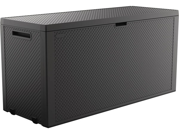 Coffre de jardin résine "Emily" - 270L - 118 x 45 x 57 cm - Gris Anthracite