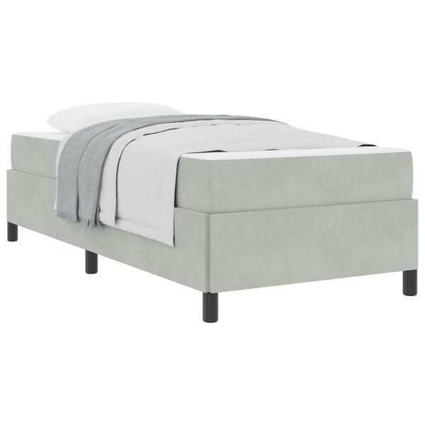vidaXL Cadre de lit avec matelas Gris clair 90 x 190 cm tissu