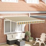 Auvent rétractable automatique vidaXL Vert et Jaune 300x250 cm