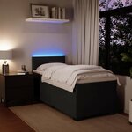 vidaXL Sommier à lattes de lit avec matelas Noir 100x200 cm Velours