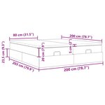 VidaXL Cadre de lit ottoman avec matelas marron foncé 200x200 cm tissu