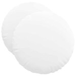 vidaXL Coussins de siège 2 Pièces Blanc Ø50 x 19 cm tissu