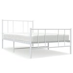 vidaXL Cadre de lit métal avec tête de lit/pied de lit blanc 100x190cm