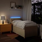 vidaXL Sommier à lattes de lit et matelas Crème 90x190 cm Tissu