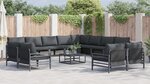 vidaXL Ensemble de canapé de jardin 13 Pièces Anthracite Acier