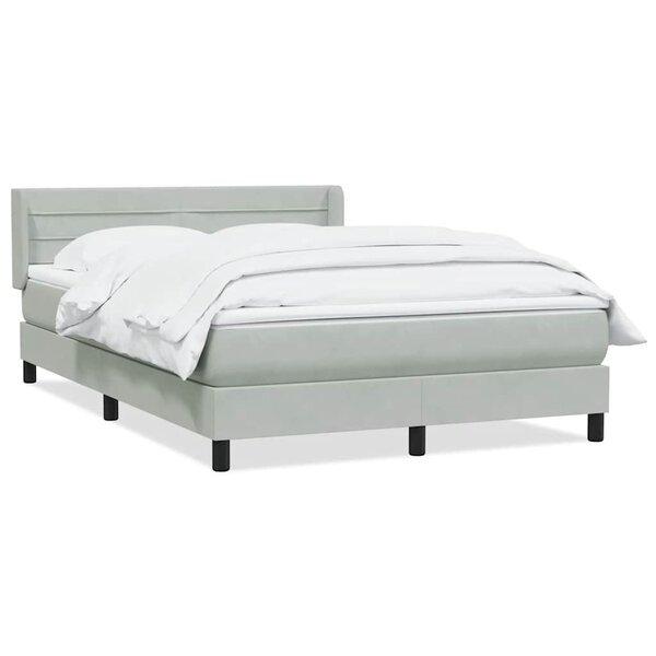 vidaXL Sommier à lattes de lit et matelas gris clair 140x210cm velours