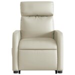 vidaXL Fauteuil inclinable de massage électrique crème similicuir