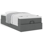 vidaXL Cadre de lit ottoman avec matelas gris foncé 90x200 cm tissu