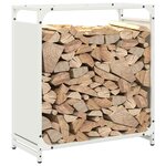 vidaXL Portant de bois chauffage blanc 60x28x65 cm
