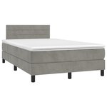 vidaXL Sommier à lattes de lit et matelas gris clair 120x190cm velours