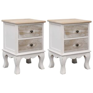 vidaXL 2 Pièces Tables de chevet 35x30x50 cm Bois de Paulownia