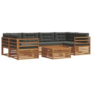 vidaXL Ensemble de canapés d'extérieur 7 pc Naturel et Anthracite