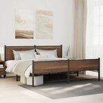 vidaXL Cadre de lit en métal sans matelas chêne marron 200x200 cm