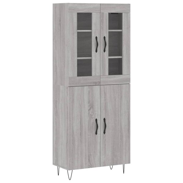 vidaXL Buffet haut Sonoma gris 69 5x34x180 cm Bois d'ingénierie