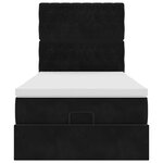 vidaXL Cadre de lit ottoman avec matelas noir 90x200 cm velours