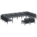 vidaXL Ensemble de canapé de jardin 12 Pièces Anthracite Acier