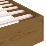 vidaXL Cadre de lit Marron miel Bois massif 150x200 cm Très grand