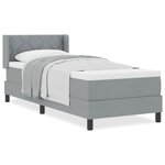 vidaXL Lit boxspring avec matelas avec matelas Gris clair 80 x 200 cm