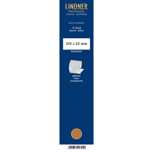 Bandes Klemmfix double soudure 210 x 42 mm pour timbres-poste. Fond - Transparent