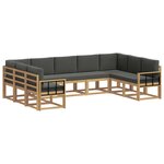 vidaXL Ensemble de canapés d'extérieur 9 Pièces Blanc et anthracite