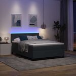 vidaXL Lit à ressort LED Gris foncé et blanc 140 x 190 cm