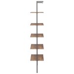 vidaXL Étagère inclinée à 5 niveaux Marron foncé et noir 64x35x185 cm
