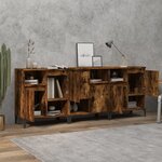 vidaXL Buffets 3 Pièces chêne fumé 60x35x70 cm bois d'ingénierie