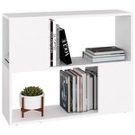 vidaXL Meuble TV Blanc 80x24x63 cm Bois d'ingénierie
