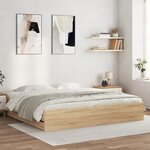 vidaXL Cadre de lit à tiroirs chêne sonoma 160x200cm bois d'ingénierie
