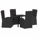 vidaXL Ensemble de salle à manger pour jardin 5 Pièces Noir polyrotin