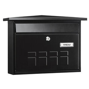Boîte aux Lettres en Acier  Deco E5704  Fond Étroit  Anti-pluie  Noir