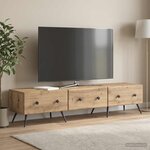 vidaXL Meuble TV 147 x 34 5 x 30 cm Chêne artisanal Bois d'ingénierie