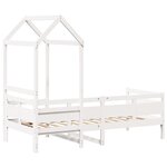 vidaXL Lit de jour avec toit blanc 90x190 cm bois de pin massif
