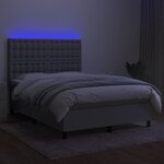 vidaXL Sommier à lattes de lit et matelas et LED Gris clair 140x190 cm