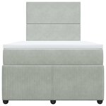 vidaXL Sommier à lattes de lit et matelas gris clair 120x190cm velours