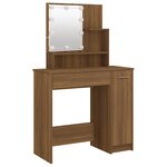 vidaXL Coiffeuse avec LED Chêne marron 86 5x35x136 cm