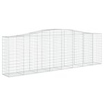 vidaXL Paniers à gabions arqués 4 Pièces 400x50x120/140 cm Fer galvanisé