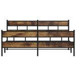 vidaXL Cadre de lit en métal sans matelas chêne fumé 200x200 cm